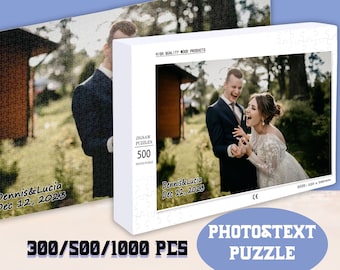 Personalized Photo Puzzle, Custom Wooden Jigsaw Puzzle, Anniversary Gift