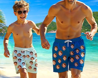 Custom Face Swim Trunks: Personalized Photo Bathing Suit, Bachelor Party Gift