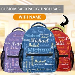 Personalized Name Backpack/Lunch Bag for Boy/Girl,Kids name backpack,Custom Back to School Bag,Toddler Backpack,Monogram Backpack,Nursery