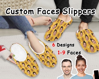 Custom Face Slippers: Personalized Photo Print Cotton House Shoes