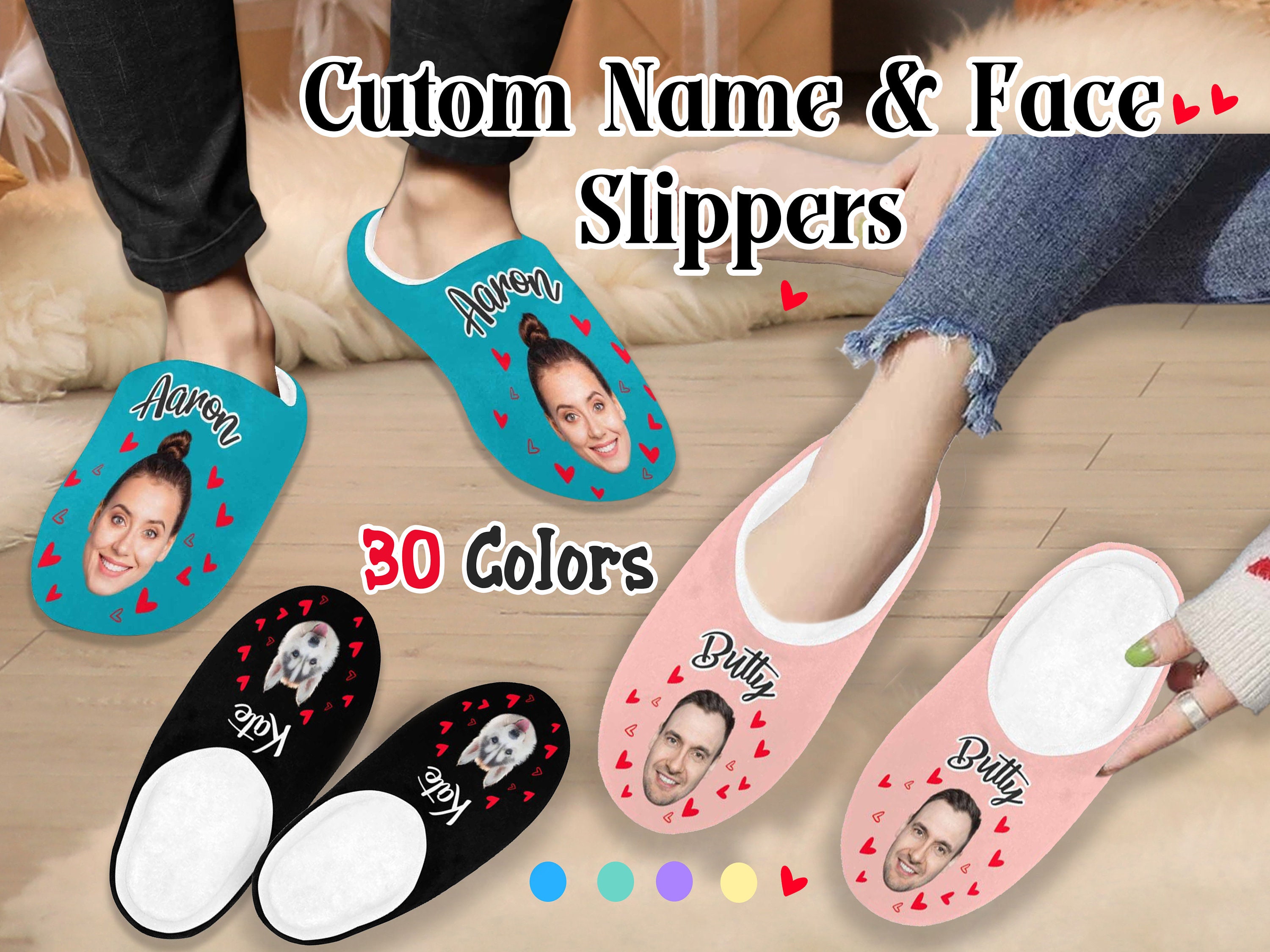 Custom Cotton Slippers With Pet Face, Personalized Winter Indoor Cotton  Slippers, Christmas Gift for Pet Lovers, Non-slip Cotton Slippers - Etsy