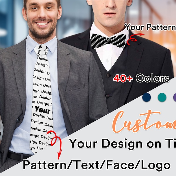 Personalized Your Design Tie,Custom Bowtie with Photo,Custom Face Necktie,Father’s Gift,Gift for Boyfried/Dad/friends,birthday gift