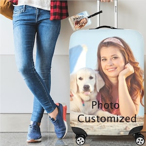 Custom Luggage Cover Together with Tag Personalized Photo Luggage Cover & Tag Customized Luggage Wrap Picture Suitcase Protector Mother Gift