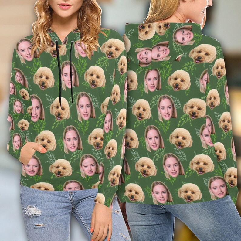 Personalize Face Hoodie Custom Dog Face Hoodie Pet Face Photo Etsy