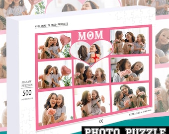 Custom Photo Jigsaw Puzzle: Wooden Gift for Mom
