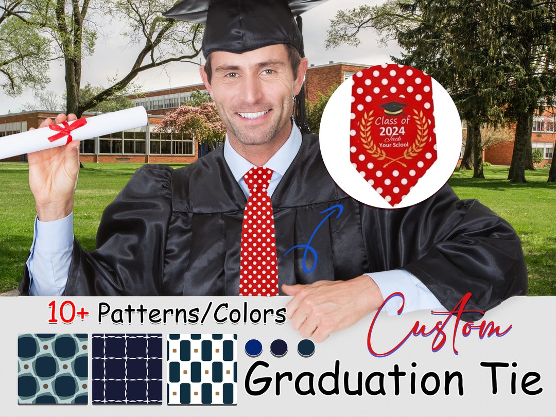 Graduationtie Personalized Graduation Tie: Custom Name Bowtie, Classmate Gift - Etsy