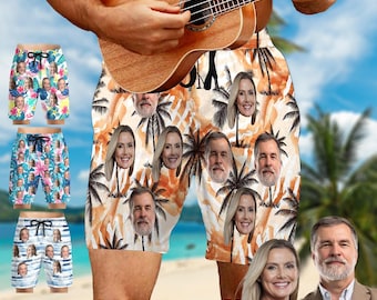 Personalized Face Swim Trunks: Custom Photo Men's Bathing Suit