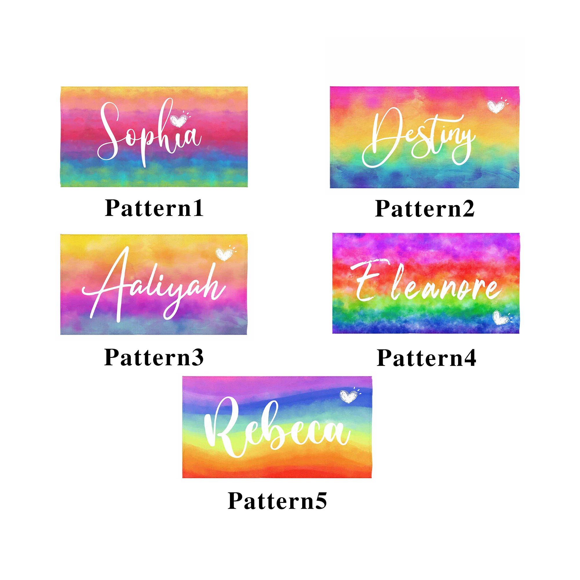 Tie Dye Towel Personalized Name Bath Towel Custom Beach Towel Etsy