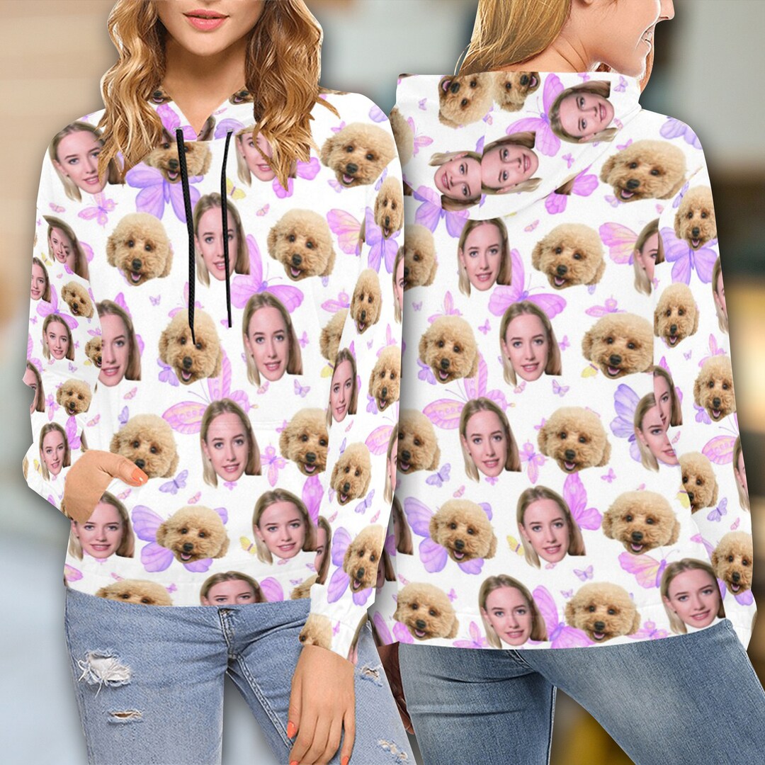Personalize Face Hoodie Custom Dog Face Hoodie Pet Face Photo All Over