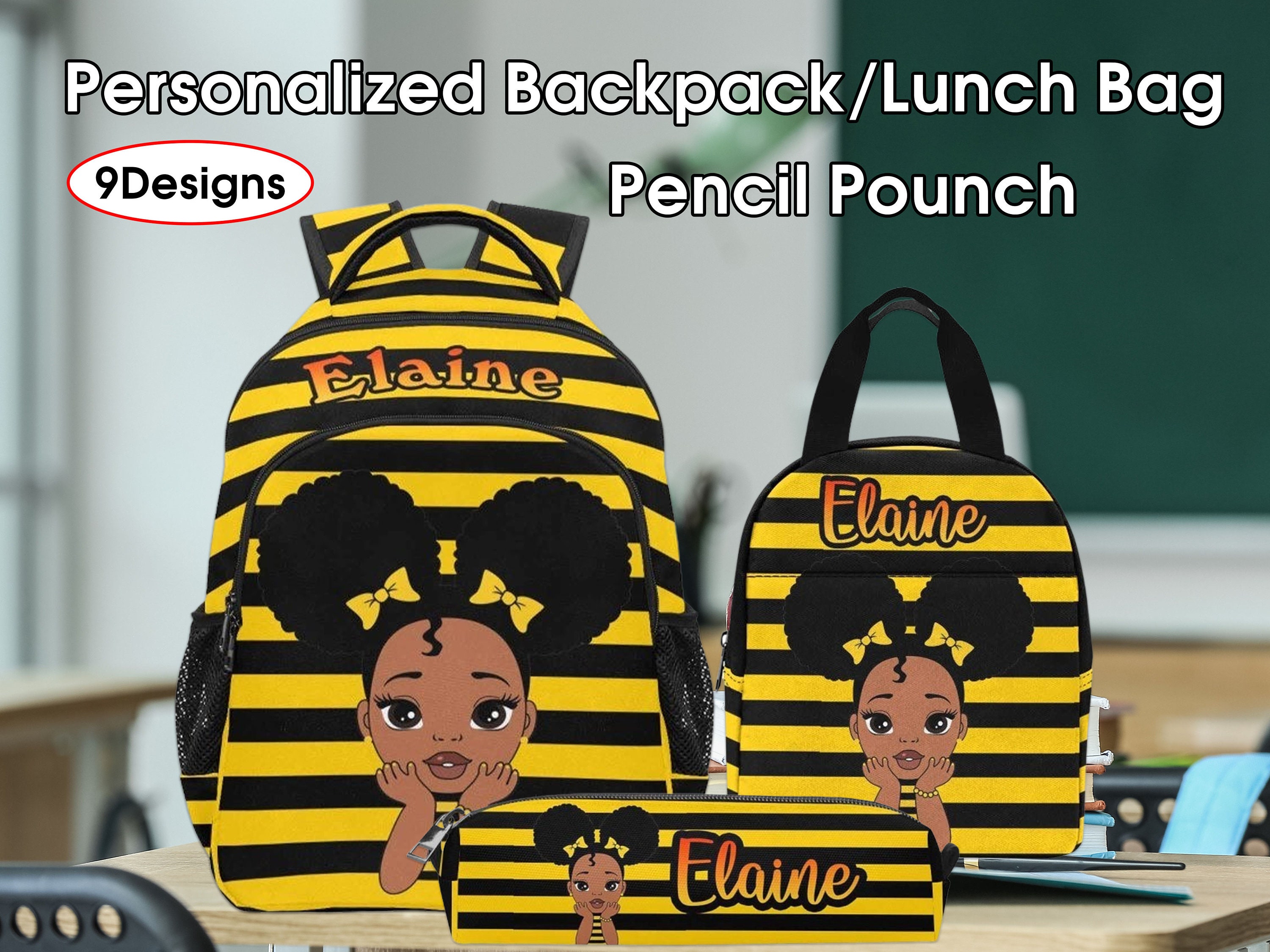 Lela Lunch Bag Beautiful Black Girl Lunch Bag