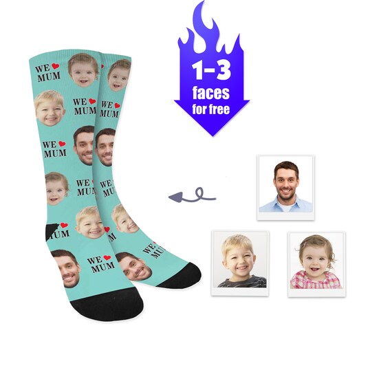 Mother's Day Socks We Love Mom Sock Family Socks Custom Etsy
