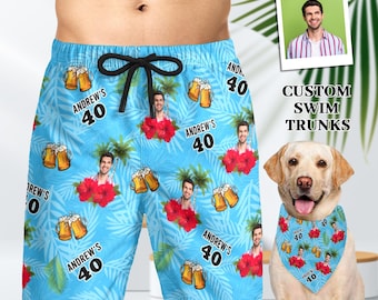 Personalized Face Swim Trunks: Custom Men's Bathing Suit
