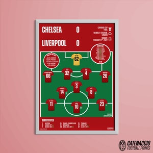 Chelsea vs. LIVERPOOL - 2022 Carabao Cup Final Match Line-up Print