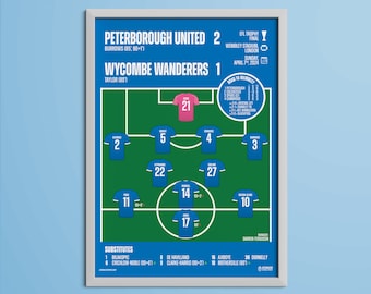 PETERBOROUGH vs. Wycombe - 2023/24 EFL Trophy Final Match Line-up Print