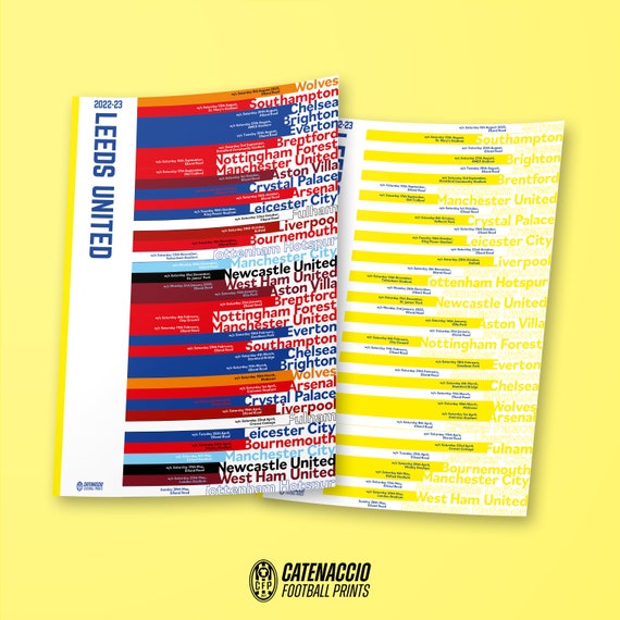 Leeds United Fixture Poster 2022/23 - Etsy