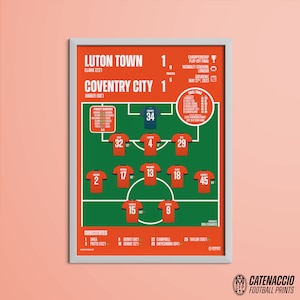 LUTON TOWN vs Coventry City - 2023 Championship Play-off Final Match Line-up Print