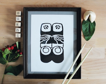 Sushi Linoldruck | Sushi Linoprint A5