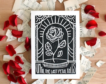 Rose Linoldruck | Rose Linoprint | A5