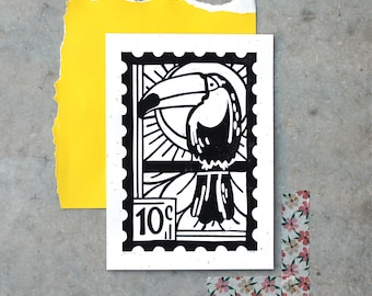 Tukan Linoldruck | Toucan Linoprint A5