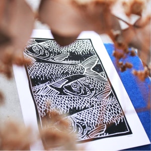 Fisch Linoldruck | Fish Linoprint | Mini-Print | Hering