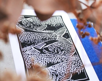 Fisch Linoldruck | Fish Linoprint | Mini-Print | Hering