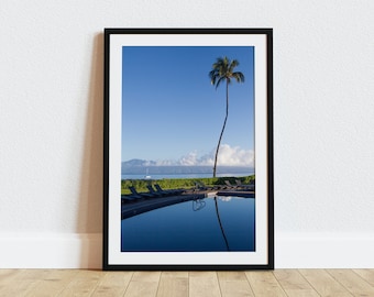 Lone Palm Tree in Maui | Hawaii Photography | Nature Art Photo Print | Wall Art