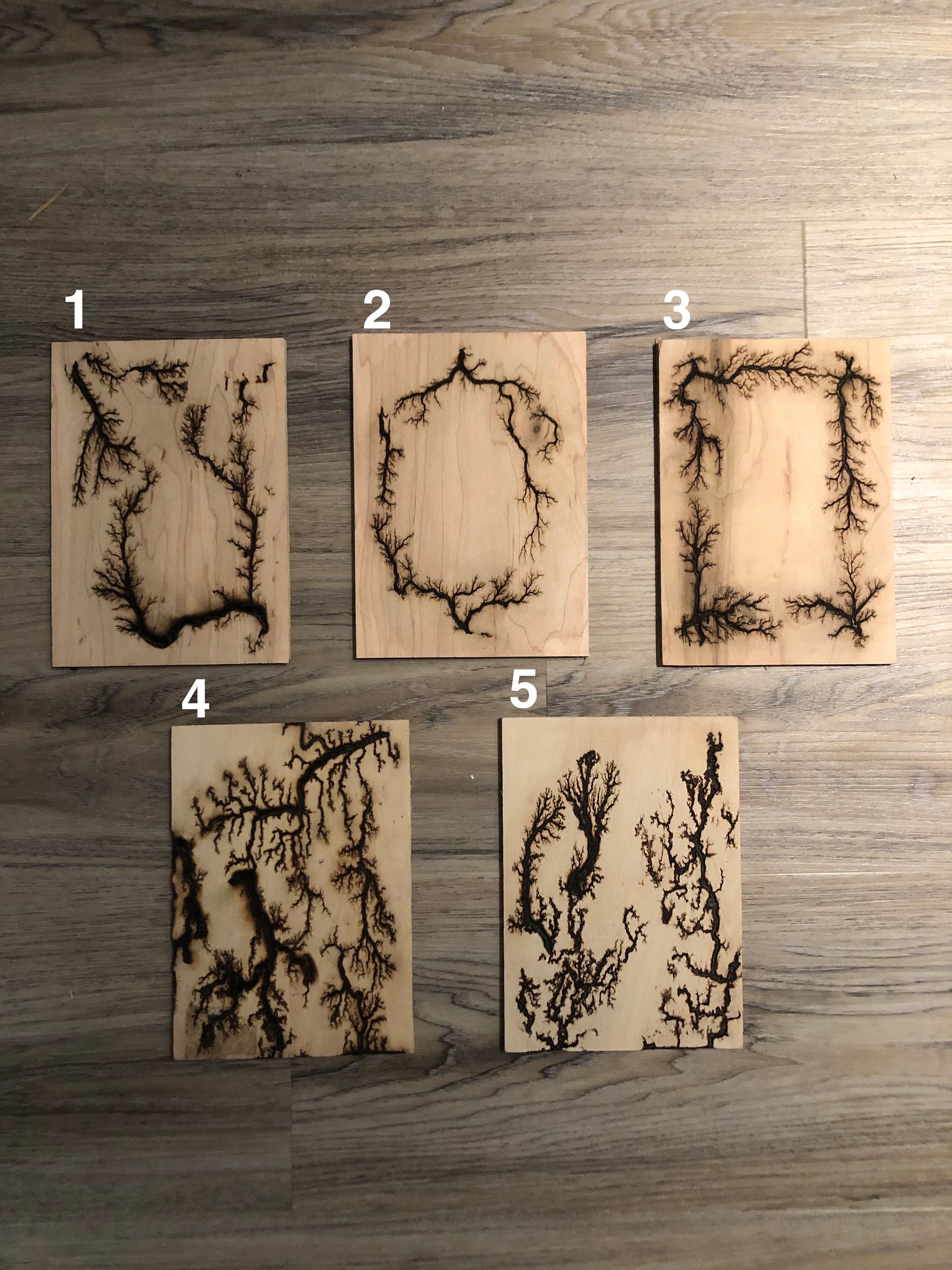 Lichtenberg Wood Burn Designs on 5x7 Inch Unfinished Wood - Etsy