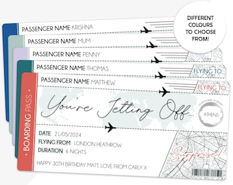 Personalised Boarding Pass Scratch Card - Surprise Holiday & Travel Birthday Gift - Unique Reveal Idea - Ticket For Surprise Destination
