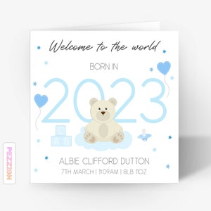Carte personnalisée de nouveau bébé, carte de nouveau bébé garçon, carte de nouveaux parents, carte de félicitations, carte de bébé, carte de nouveau-né, carte souvenir, futurs parents