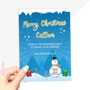 Biglietto da grattare personalizzato Christmas Reveal - Voucher a sorpresa per vacanze, giornate alla spa, teatro, spettacoli, giornate all'aperto, biglietti - Idea regalo unica