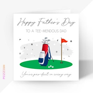 Carte de fête des pères de golf personnalisée | Carte drôle de jour de pères de jeu de mots de golf | Pour papa beau-père grand-père | Du fils ou de la fille