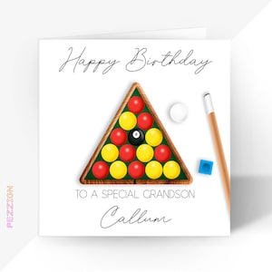 Carte d'anniversaire personnalisée sur le thème du billard | Pour 18e 21e 30e 40e 50e | Papa Fils Petit-fils Neveu Oncle