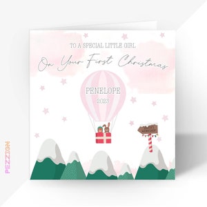 Personalisierte Baby erste Weihnachtskarte - für Tochter, Enkelin, Nichte, Patentochter - Neugeborene Weihnachtsgeschenk - besonderes Andenken