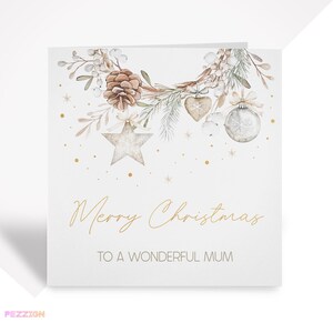 Carte de Noël rustique pour maman, grand-mère, grand-mère | Carte de Noël personnalisée pour la famille et les proches