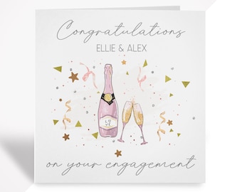 Gepersonaliseerde verlovingskaart - gefeliciteerd toekomstige heer en mevrouw, aandenken, aanstaande bruid, stel, vrienden, dochter, zoon, kleindochter