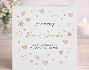 Mother’s Day Card for Mum & Nana, Personalised Card for Mum, Nanny or Grandma