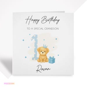 Personalisierte Karte zum 1.Geburtstag für Jungen - Geschenk zum ersten Geburtstag für Sohn, Enkel, Neffe oder Patensohn
