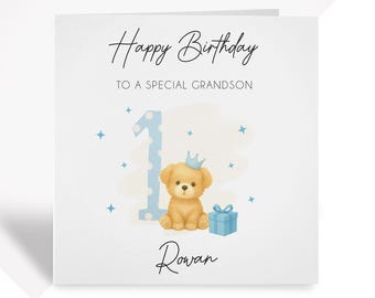 Personalised 1st Birthday Card for Boy – First Birthday Gift for Son, Grandson, Nephew or Godson