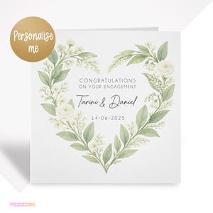 Carte de fiançailles personnalisée - Cadeau de félicitations pour couple, fils, fille, soeur, frère ou amis