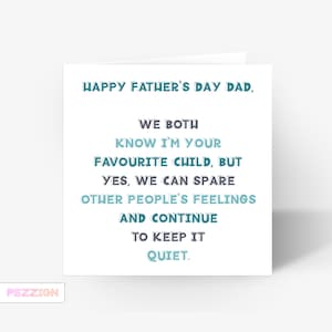 Grappige verjaardagskaart voor papa, favoriete kind, grap, humor, broer of zus, vader, opa, gratis britse levering