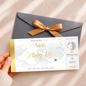 Scratch Reveal Boarding Pass – Personalised Holiday Ticket, Surprise Destination Reveal Gift for Birthday, Anniversary, Christmas