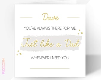 Personalised Father's Day Card for Stepdad - Just Like A Dad Card, Step Dad Card For Fathers Day, Father Figure Fathers Day Card