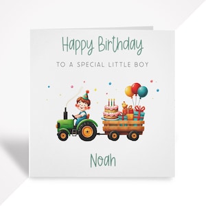 Verjaardagskaart tractor - verjaardagscadeau landbouw voor kleine jongen, zoon, kleinzoon, peetzoon of neef