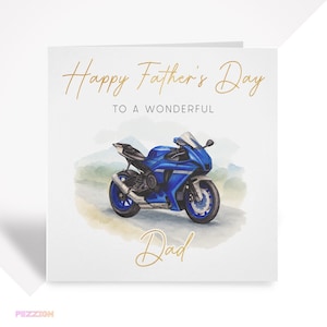 Carte moto personnalisée pour la fête des pères – pour papa, grand-père ou beau-père – cadeau moto de course pour motard