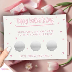 Carte à gratter personnalisée pour la fête des Mères - Cadeau surprise pour maman, grand-mère ou grand-mère - Journée au spa, goûter, idée cadeau expérience