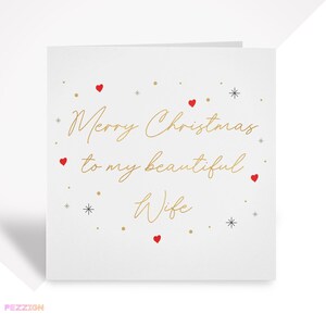 Joyeux Noël à ma femme carte de vœux | Carte de Noël pour petite amie ou fiancée | Carte de Noël pour elle