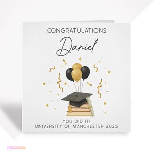 Carte de remise de diplôme personnalisée - Cadeau de remise de diplôme pour elle ou pour lui - Félicitations à l'université pour son fils, sa fille, son petit-fils, sa soeur ou son ami