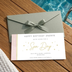 Personalised Spa Day Voucher - Customised Gift Idea For Birthday, Anniversary, Christmas - Surprise Reveal Ticket Coupon - For Her, For Him
