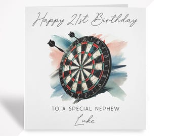 Darts Birthday Card | Birthday Card for Him | Brother, Son, Husband, Dad, Grandson, Friend | 21st 30th 40th 50th 60th Birthday