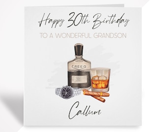 Personalisierte Herren Geburtstagskarte | Geburtstagskarte für Ihn | Bruder, Sohn, Ehemann, Vater, Enkel, Freund | 21.30.40.50.60.Geburtstag